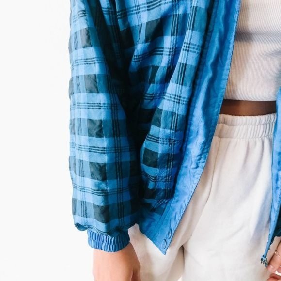 Vintage Lavon Blue Plaid Jacket M - Picture 3 of 7